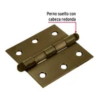 Bisagra cuadrada 2-1/2', latón antiguo, cabeza redonda 2