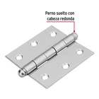 Bisagra cuadrada 2-1/2', acero satinado, cabeza redonda 2