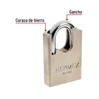 Candado de acero 60 mm con coraza, llave de disco, HERMEX 4
