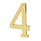 Número 4 de latón sólido 4', latón brillante, HERMEX 1