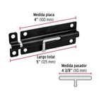 Pasador de barril 5' de acero acabado negro, HERMEX 3