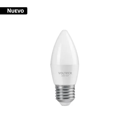 Foco LED tipo vela 4W (25W), luz blanca brillante 6500K, E27