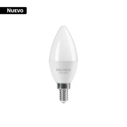 Foco LED tipo vela 4W (25W) 2400K luz ámbar, E12, VOLTECK