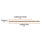 Broca SDS Plus 1/2 x 12', TRUPER 4