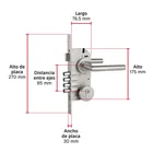 Cerradura de embutir 4 bulones, llave de puntos, HERMEX 3