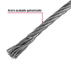 Metro de cable flexible 3/32' de acero 7x19 hilos, 75 m 3