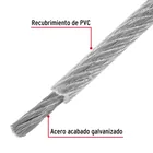 Metro cable flexible 1/8' acero 7x19 recubierto PVC, 75 m 2
