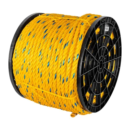 Kilo de cuerda amarilla de polipropileno 19mm, carrete 30kg