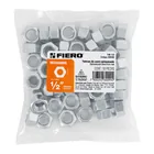 Bolsa con 50 tuercas 1/2' hexagonales de acero galvanizado 4