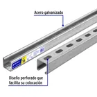 Perfil monocanal perforado de 3 m, 4 x 4 cm cal. 16, VOLTECK 2