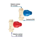 Juego de 2 llaves de empotrar CPVC 1/2' para regadera, FOSET 2