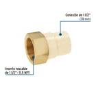 Adaptador hembra de CPVC 1-1/2'con inserto y tuerca de latón 2