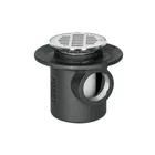 Coladera de hierro de una boca para piso, rejilla inox 1