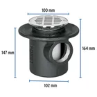Coladera de hierro de una boca para piso, rejilla inox 3