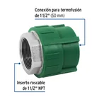 Adaptador PPR 1-1/2' hembra con inserto metálico, FOSET 2