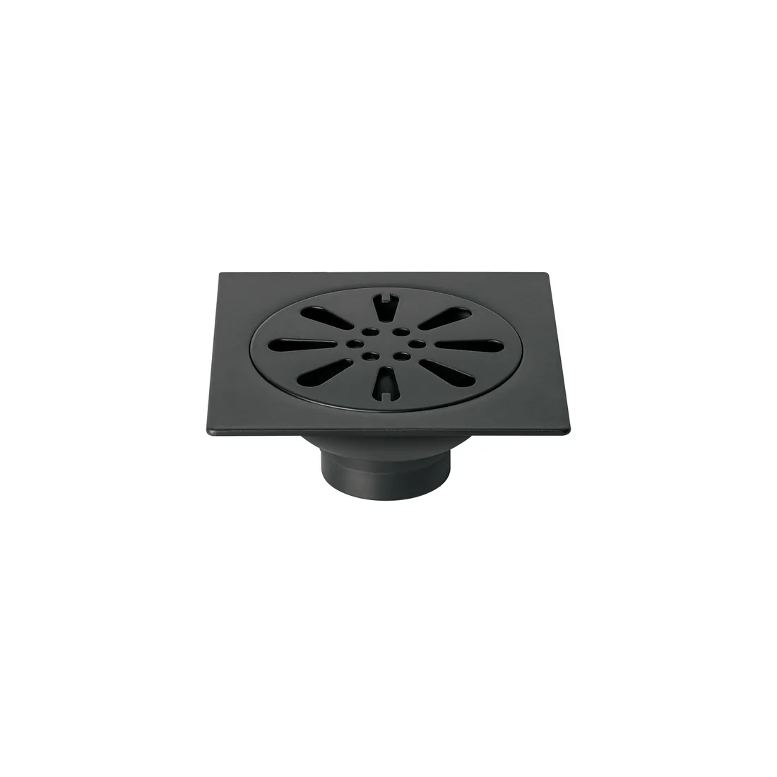 Resumidero cuadrado 4' x 4', acero inoxidable, negro, gota