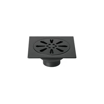 Resumidero cuadrado 4' x 4', acero inoxidable, negro, gota