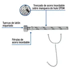 Manguera 'T' lavabo/fregadero,acero inox,3/8'x1/2'x1/2',55cm 2