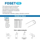 Tubo de 2' PVC hidráulico cédula 40, 3m, 3.1kg, FOSET 4