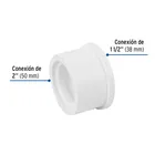 Reducción bushing de PVC 2 x 1-1/2', FOSET 2
