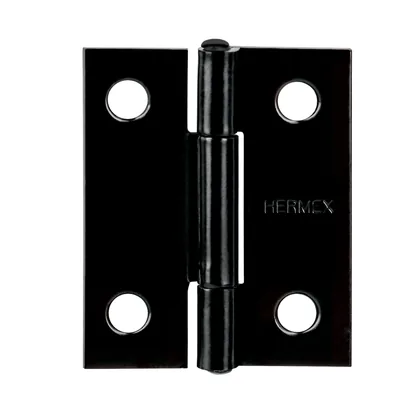 Bisagra rectangular 1-1/2x1-3/16', acero negro mate, HERMEX