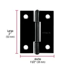 Bisagra rectangular 2 x 1-1/2', acero negro mate, HERMEX 3