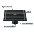 Resumidero cuadrado 6 x 6', latón, negro, FOSET RIVIERA 2