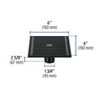 Resumidero cuadrado 6 x 6', latón, negro, FOSET RIVIERA 3
