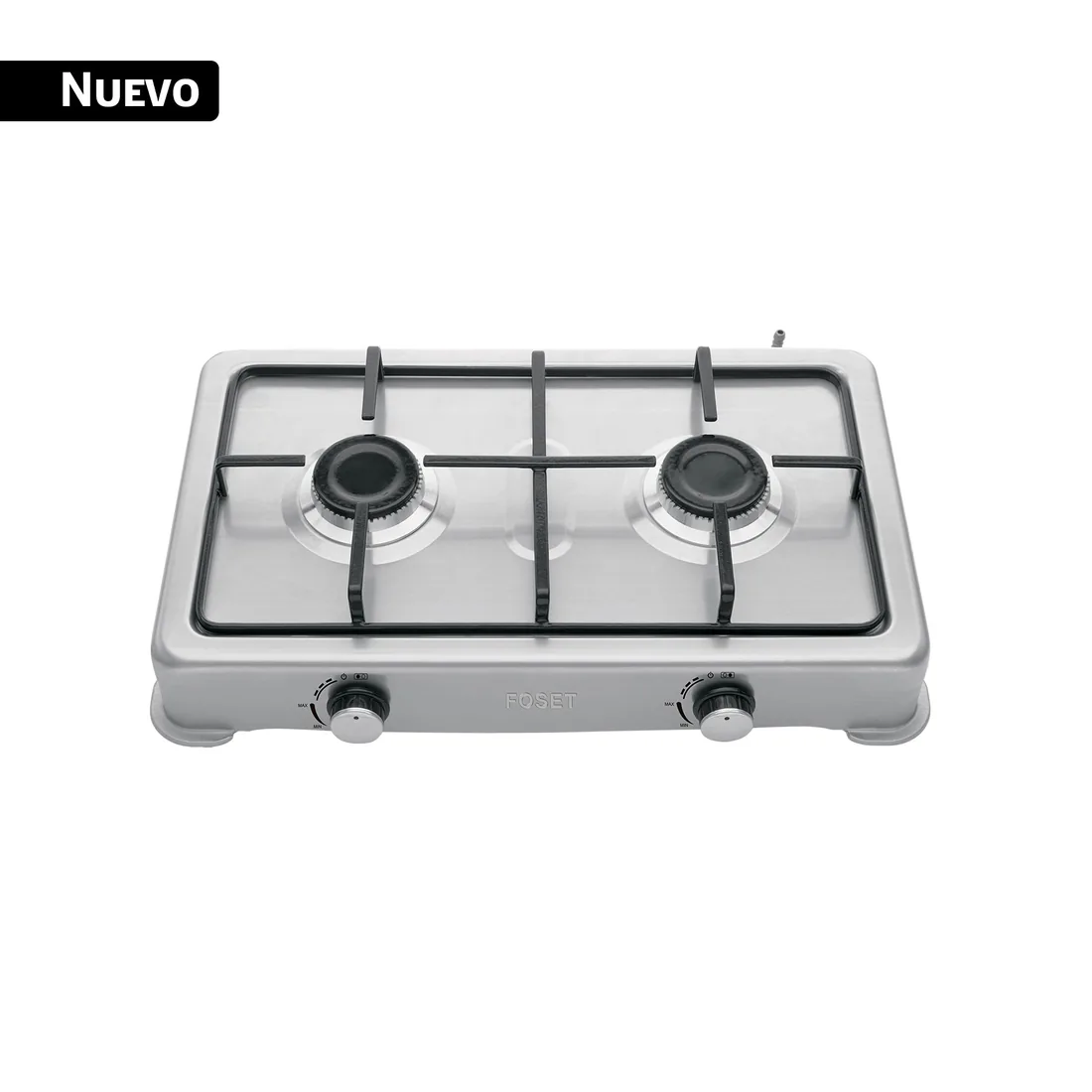 Parrilla de gas de sobreponer,2 quemadores, inox, FOSET AERO