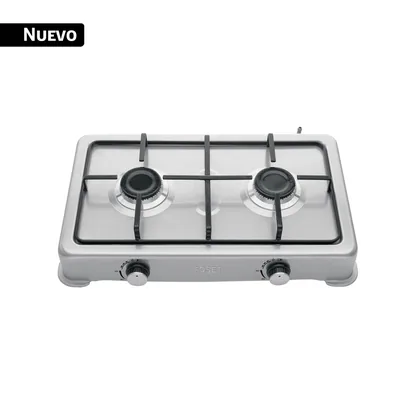 Parrilla de gas de sobreponer,2 quemadores, inox, FOSET AERO