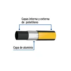 Metro de manguera para gas, 1/2' PE-AL-PE en rollo de 100m 2