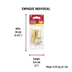 Pasador de barril de acero latón 2', HERMEX 5
