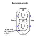 Contacto de sobreponer dúplex, 2 polos+ tierra, baquelita 4