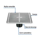 Resumidero cuadrado 6' x 6', acero inoxidable , AQUA 2