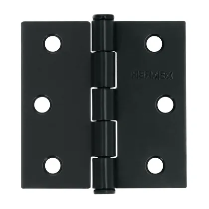 Bisagra cuadrada 2-1/2', acero negro mate, cabeza plana