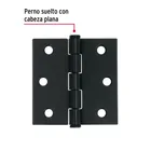 Bisagra cuadrada 2-1/2', acero negro mate, cabeza plana 2