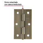 Bisagra rectangular 3-1/2 x 2-1/8', latón antiguo, HERMEX 2
