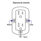 Contacto de sobreponer dúplex 2 polos+ tierra, ABS, VOLTECK 4