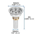 Contracanasta 3-1/2' inox, instala-fácil, tubo inox, FOSET 3