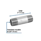 Niple de acero galvanizado 3/4' x 3', FOSET 2