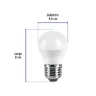 Foco LED 3W (25W) G45, 3000K blanca cálida, 270 lm, caja 3