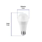 Foco LED 9W (60W) A19, 3000K blanca cálida, 800 lm, caja 3
