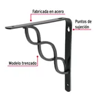 Ménsula reforzada negra 8 x 8', diseño trenza, FIERO 3