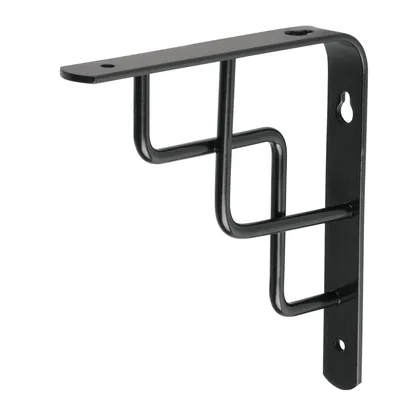 Ménsula reforzada negra 6 x 6', diseño escalera, FIERO