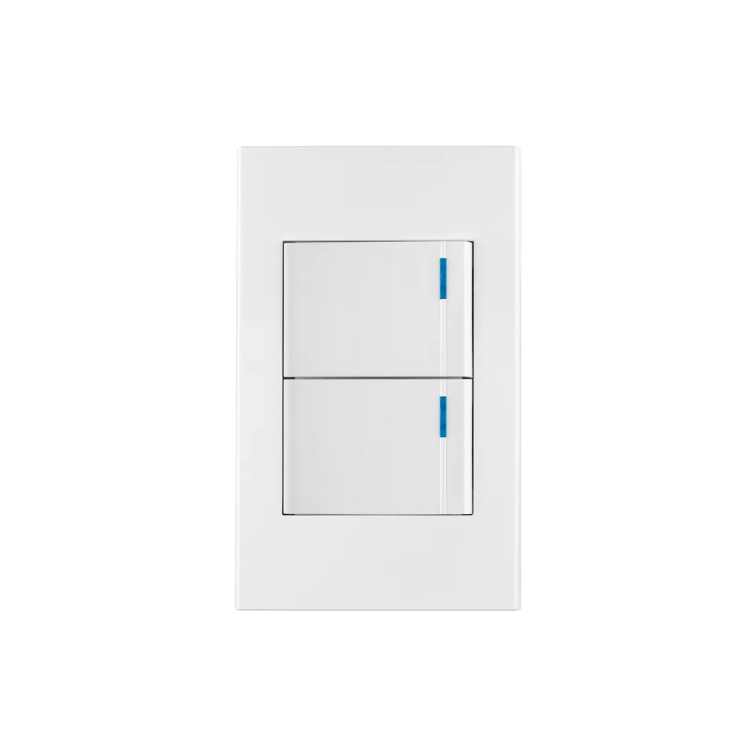 Placa armada 2 interruptores, 1.5 módulos, Española, blanco