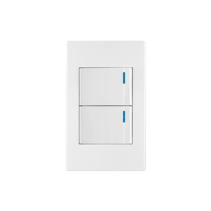 Placa armada 2 interruptores, 1.5 módulos, Española, blanco