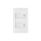 Placa armada 2 interruptores, 1 módulo, Española, blanco 1