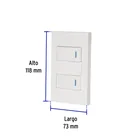 Placa armada 2 interruptores, 1 módulo, Española, blanco 3