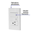 Placa armada 2 interruptores,1 contacto,1mod,Española,blanco 2