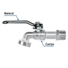 Llave de esfera de zinc 1/2', 110 g, s/adaptador, BASIC 2